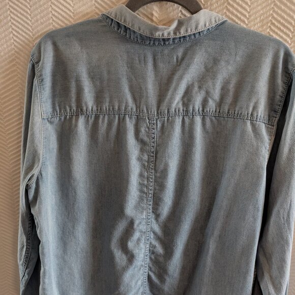 Calvin Klein Jeans Women's Long Sleeve Chambray Denim Snap Buttons Size XL - Picture 7 of 8